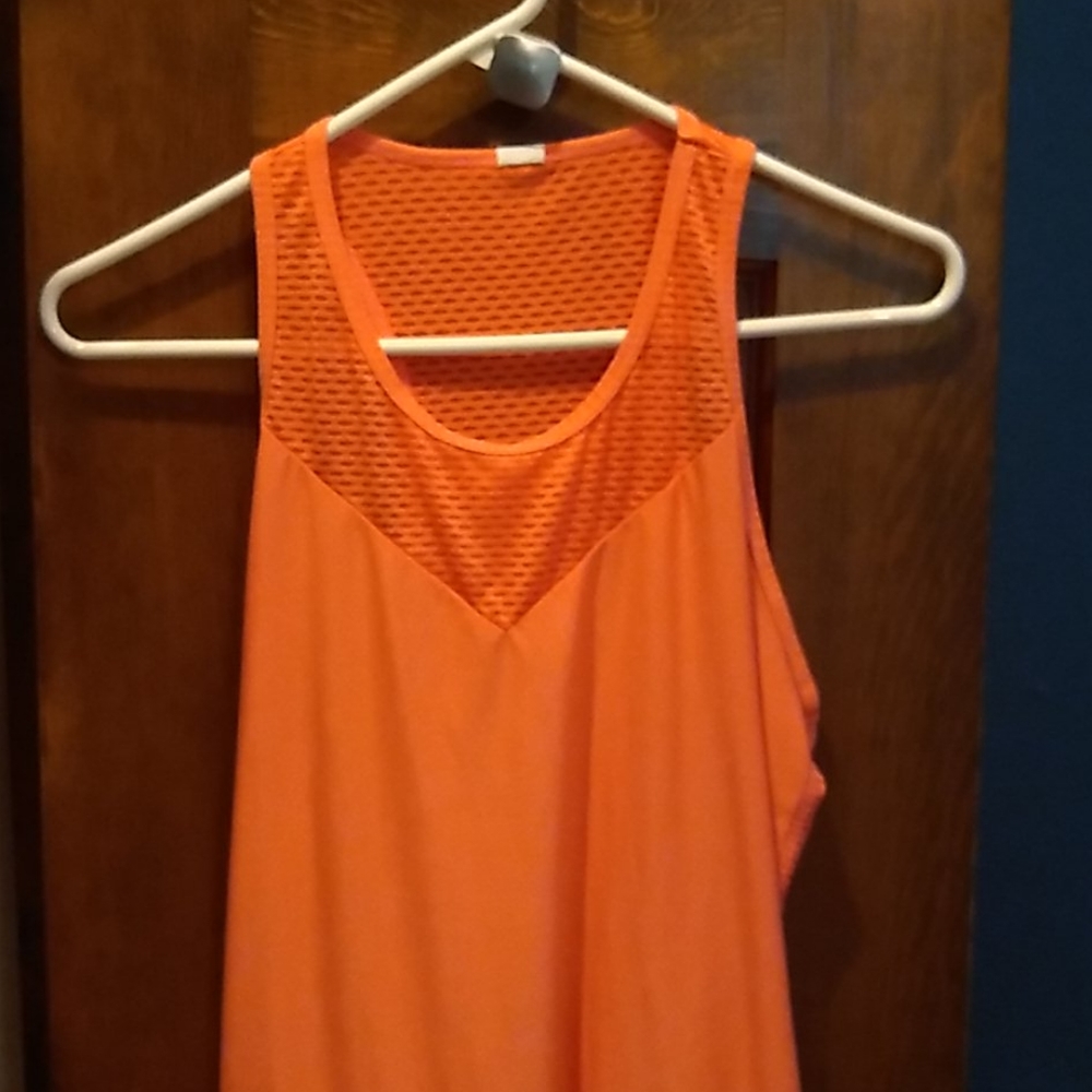 Breathable back tank - coral